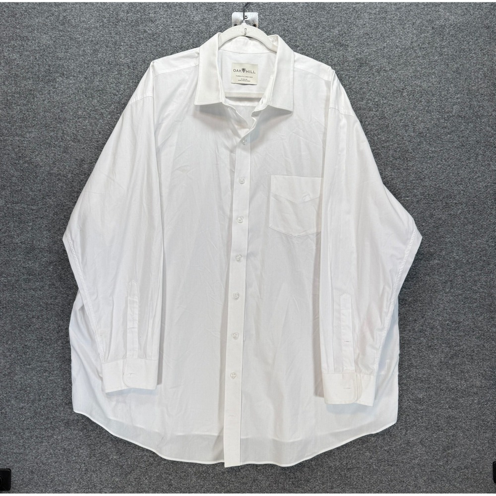 Oak Hill Dress Shirt Mens 19 35/36 White Non-Iron Classic Fit Button Up